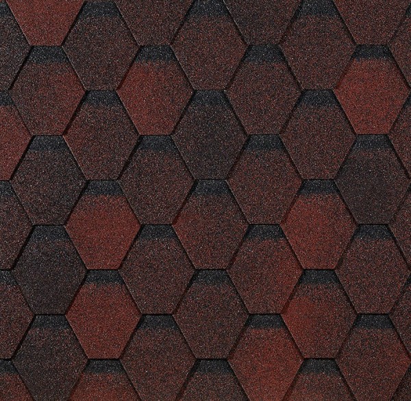 Гибкая черепица EURASIA Docke, Коллекция ШЕСТИГРАННИК Красный купить в Екатеринбурге