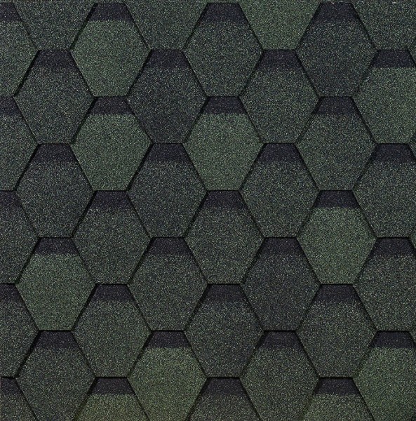 Гибкая черепица EURASIA Docke, Коллекция ШЕСТИГРАННИК Зелёный купить в Екатеринбурге
