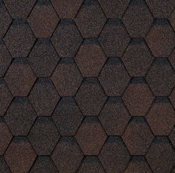 Гибкая черепица EURASIA Docke, Коллекция ШЕСТИГРАННИК Коричневый купить в Екатеринбурге