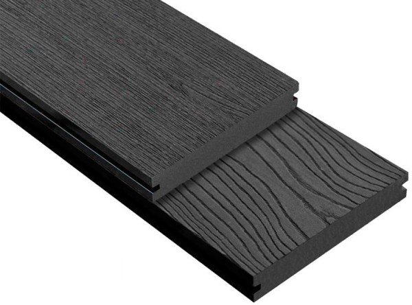 Террасная доска ДПК Outdoor 3D полнотелая STORM/OCEAN BLACK черная купить в Екатеринбурге
