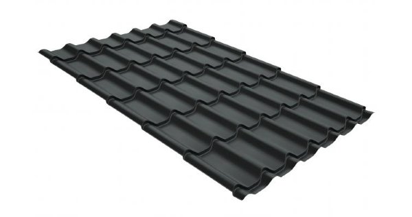 Металлочерепица классик GL 0,5 GreenCoat Pural Matt RR 23 темно-серый (RAL 7024 мокрый асфальт) купить в Екатеринбурге