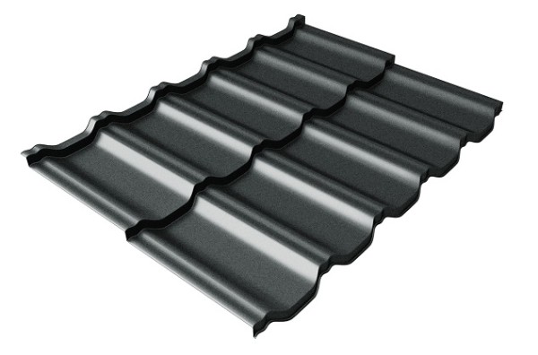 Металлочерепица модульная Квинта Uno Grand Line c 3D резом 0,5 GreenСoat Pural Matt RR2Н3 (RAL 7016 антрацитово-серый) купить в Екатеринбурге