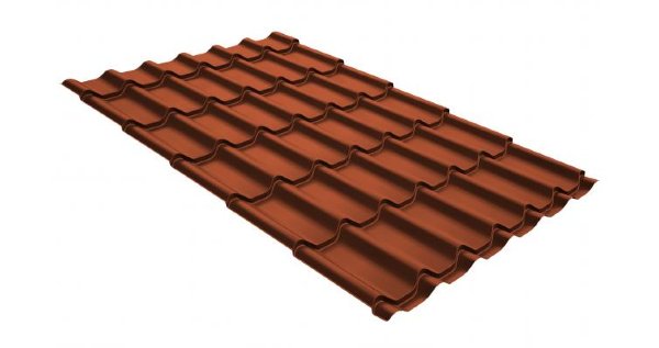 Металлочерепица классик GL 0,5 GreenCoat Pural RR 750 кирпично-красный (RAL 8004 терракота) купить в Екатеринбурге