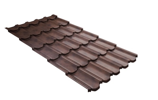 Металлочерепица квинта плюс с  3D резом 0,45 Safari Twincolor Brown купить в Екатеринбурге