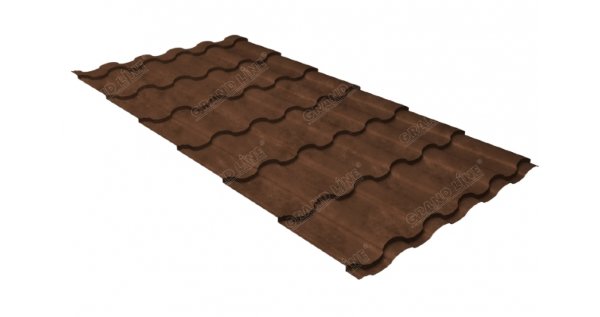 Металлочерепица кредо GL 0,5 Safari Twincolor Brown купить в Екатеринбурге
