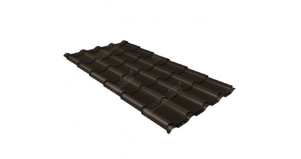 Металлочерепица камея GL 0,5 GreenCoat Pural matt RR 32 темно-коричневый (RAL 8019 серо-коричневый) купить в Екатеринбурге