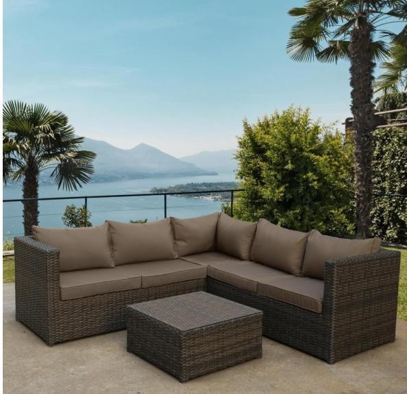 Комплект мебели AFINA плетеной из иск. ротанга YR825A Brown/Beige купить в Екатеринбурге