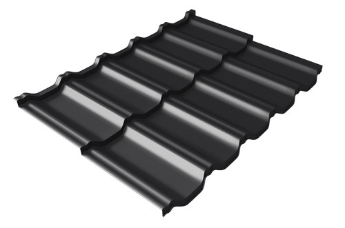 Металлочерепица модульная Квинта Uno Grand Line c 3D резом 0,5 Rooftop Matte RAL 9005 черный купить в Екатеринбурге