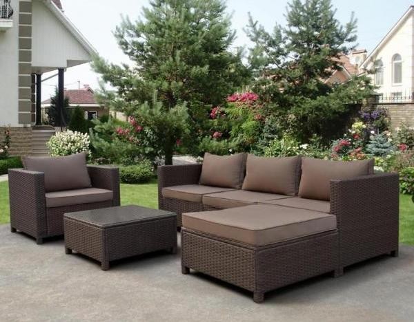 Комплект мебели AFINA плетеной из иск. ротанга YR821A Brown/Beige купить в Екатеринбурге