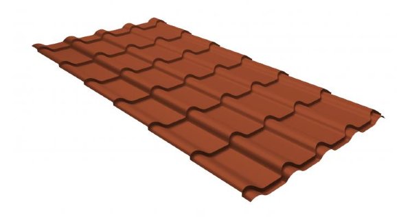 Металлочерепица камея GL 0,5 GreenCoat Pural RR 750 кирпично-красный (RAL 8004 терракота) купить в Екатеринбурге