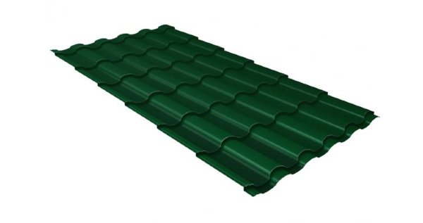 Металлочерепица кредо 0,5 Satin RAL 6005 зеленый мох купить в Екатеринбурге