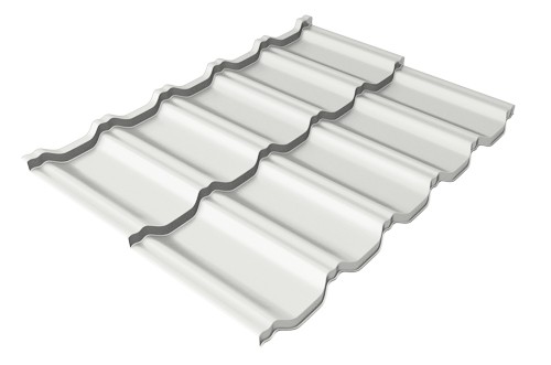 Металлочерепица модульная Квинта Uno Grand Line c 3D резом 0,5 Satin RAL 9003 сигнальный белый купить в Екатеринбурге