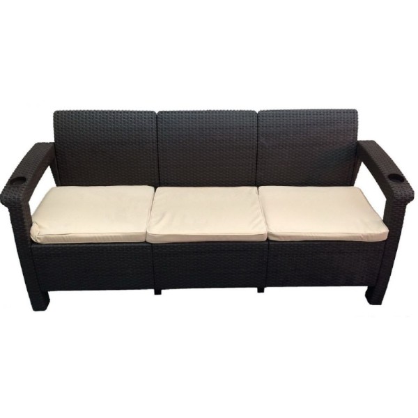Трёхместный диван  Yalta Sofa 3 Seat венге купить в Екатеринбурге