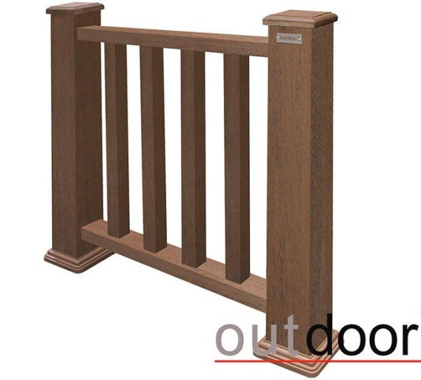 Ограждение из ДПК Outdoor Классик 3D STORM коричневый микс купить в Екатеринбурге