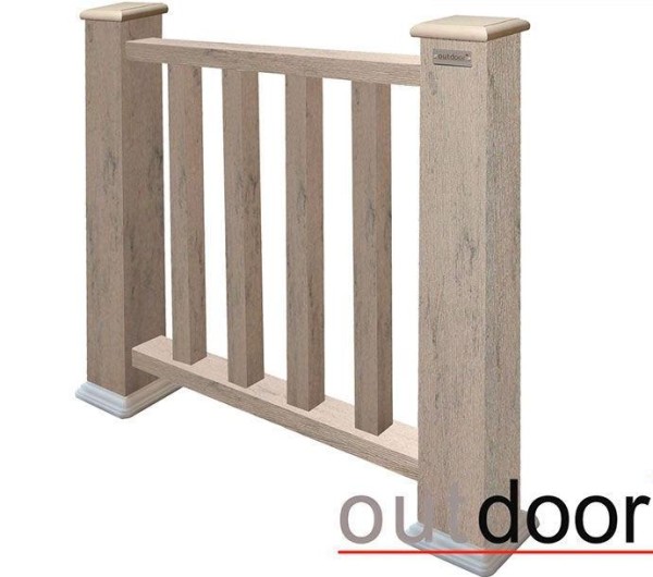 Ограждение из ДПК Outdoor Классик 3D STORM серый микс купить в Екатеринбурге