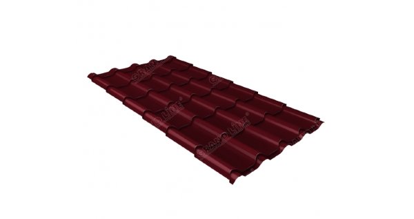 Металлочерепица камея 0,5 Satin RAL 3005 красное вино купить в Екатеринбурге