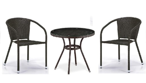 Комплект плетеной мебели AFINA из иск. ротанга Асоль-7 T282ANT/Y137C-W53 Brown 2Pcs купить в Екатеринбурге