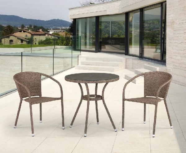 Комплект плетеной мебели AFINA из иск. ротанга T282ANT/Y137C-W56 Light Brown 2Pcs купить в Екатеринбурге