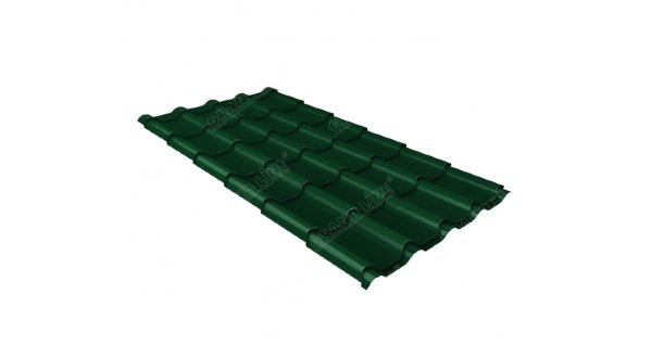 Металлочерепица камея 0,5 Satin RAL 6005 зеленый мох купить в Екатеринбурге