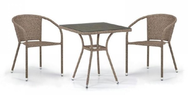 Комплект плетеной мебели AFINA из иск. ротанга T282BNT/Y137C-W56 Light Brown 2Pcs купить в Екатеринбурге