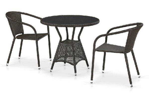 Комплект плетеной мебели AFINA из иск. ротанга T707ANS/Y137C-W53 Brown 2Pcs купить в Екатеринбурге