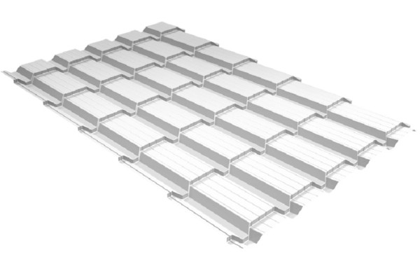 Металлочерепица GL квадро профи 0,5 Satin RAL 9003 сигнальный белый купить в Екатеринбурге