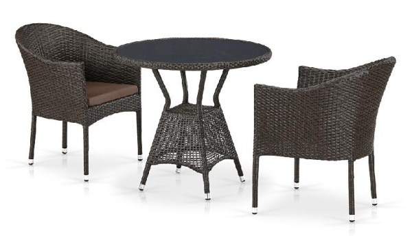 Комплект плетеной мебели AFINA из иск. ротанга T707ANS/Y350-W53 Brown 2Pcs купить в Екатеринбурге