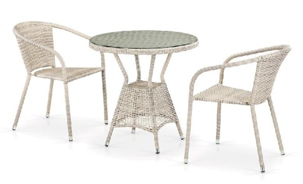 Комплект плетеной мебели AFINA из иск. ротанга T705ANT/Y137C-W85 Latte 2Pcs купить в Екатеринбурге