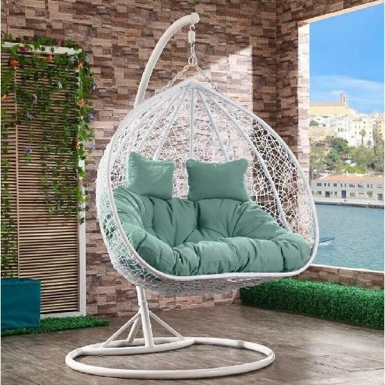 Кресло Подвесное из искусственного ротанга AFM-109A White/Green купить в Екатеринбурге