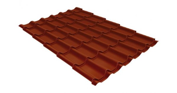 Металлочерепица классик GL 0,5 Velur20 RAL 8004 терракота купить в Екатеринбурге
