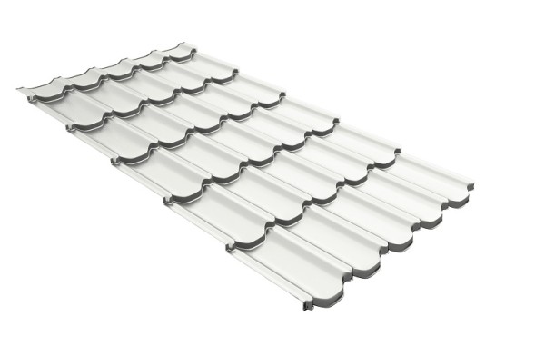 Металлочерепица квинта плюс с 3D резом 0,5 Satin RAL 9003 сигнальный белый купить в Екатеринбурге