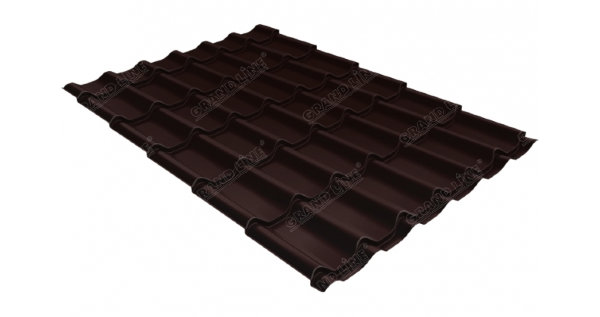 Металлочерепица классик GL 0,5 Quarzit RAL 8017 шоколад Metallic купить в Екатеринбурге