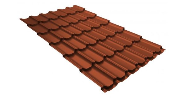 Металлочерепица квинта плюс 0,5 GreenCoat Pural RR 750 кирпично-красный (RAL 8004 терракота) купить в Екатеринбурге